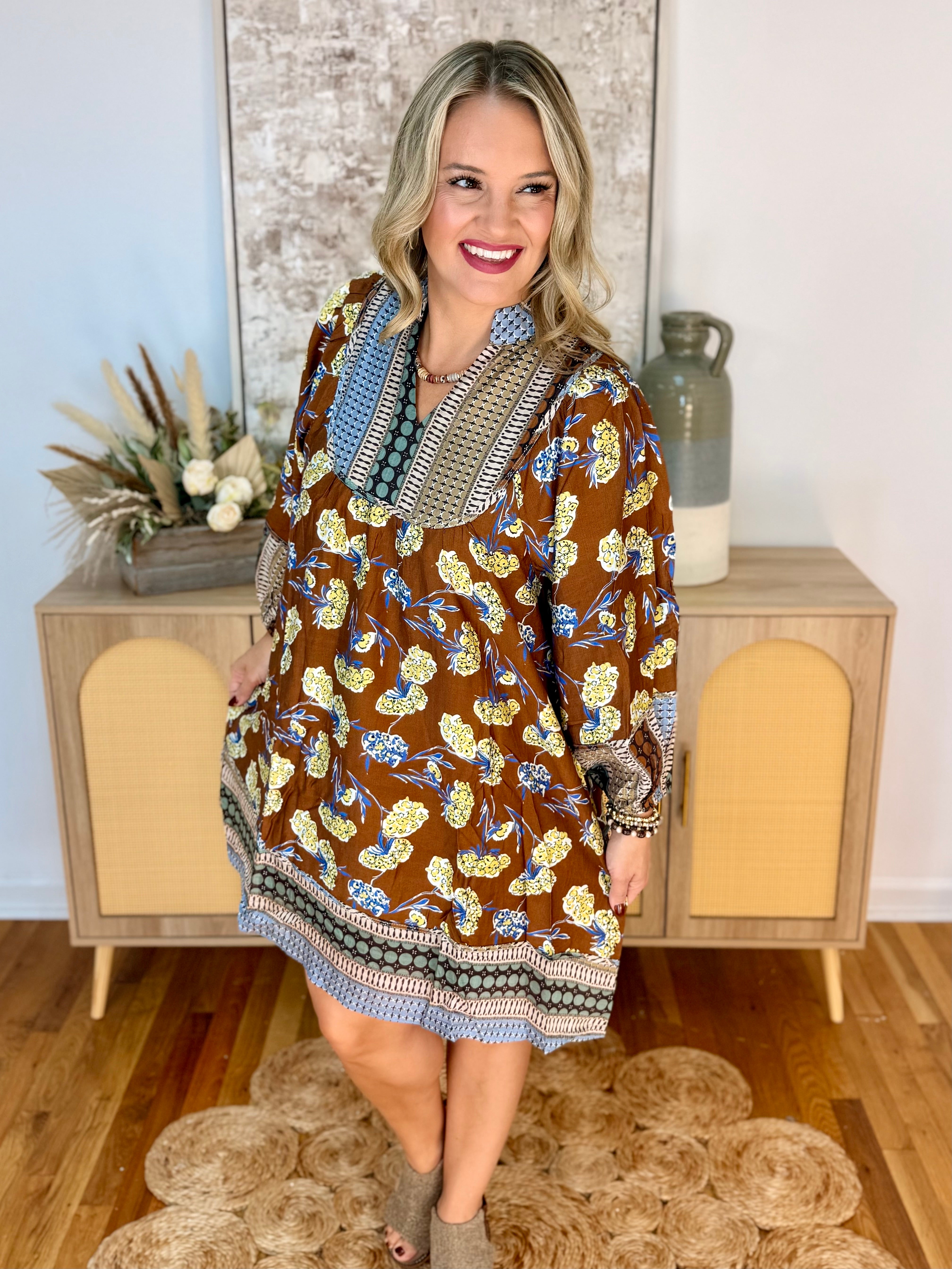 Autumn Glow Dress-180 Dresses-Umgee-The Lovely Closet, Women's Fashion Boutique in Alexandria, KY