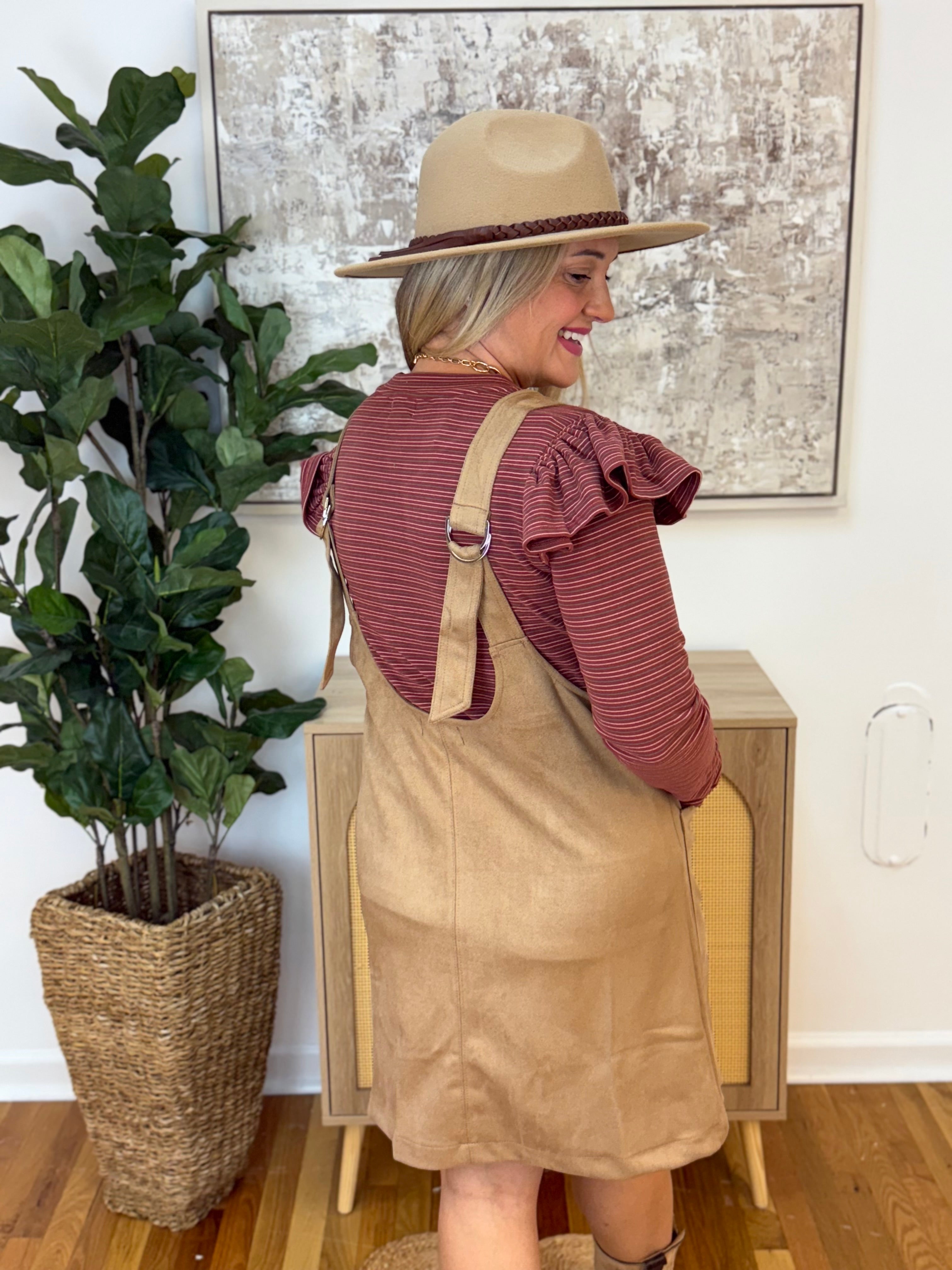 Faux Suede Jumper-180 Dresses-The Lovely Closet-The Lovely Closet, Women's Fashion Boutique in Alexandria, KY