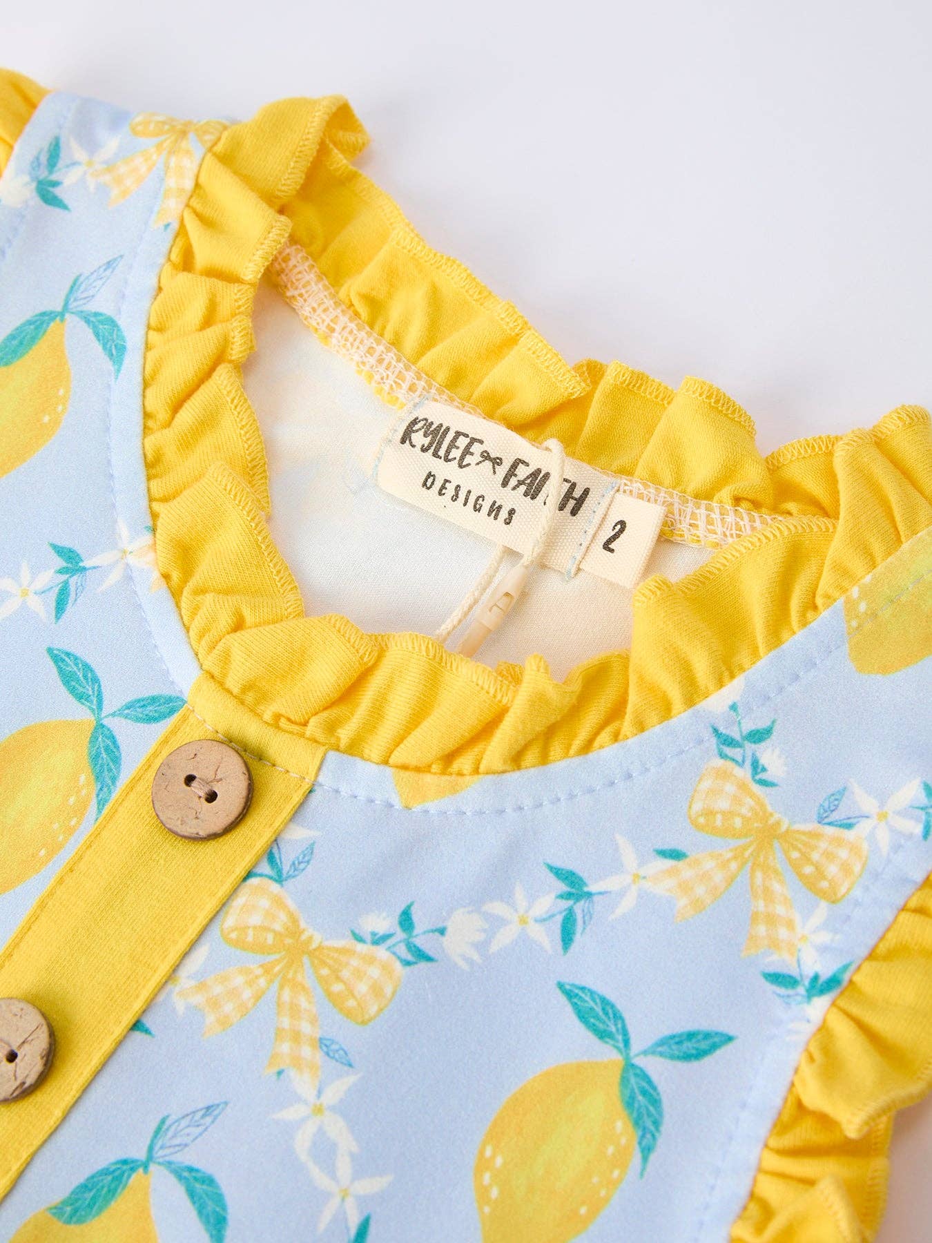 Lemon Floral Print Sleeveless Ruffle Dress-360 Carolines Closet-Rylee Faith Designs-The Lovely Closet, Women's Fashion Boutique in Alexandria, KY