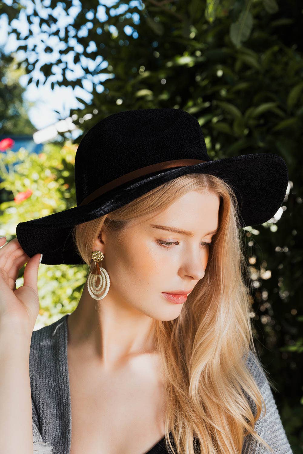 Corduroy Fedora Hat – Black-280 Accessories-The Lovely Closet-The Lovely Closet, Women's Fashion Boutique in Alexandria, KY