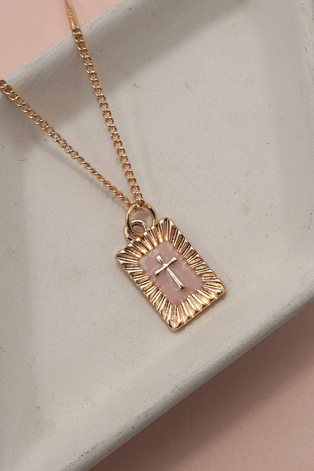 Sunburst Square Cross Pendant Necklace-280 Accessories-JOSSLYN by wall to wall-The Lovely Closet, Women's Fashion Boutique in Alexandria, KY