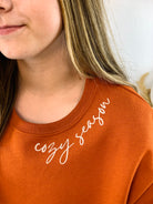 *Pre-Order* Cozy Season Collar Design - Spice Orange-150 Sweatshirts-The Lovely Closet-The Lovely Closet, Women's Fashion Boutique in Alexandria, KY