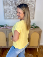 Feeling Refreshed Scalloped Edge Top - Butter Yellow-100 Short Sleeve Tops-Allie Rose-The Lovely Closet, Women's Fashion Boutique in Alexandria, KY