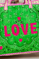LOVE Bandana Quilted Tote Bag-280 Accessories-Pol Clothing-The Lovely Closet, Women's Fashion Boutique in Alexandria, KY