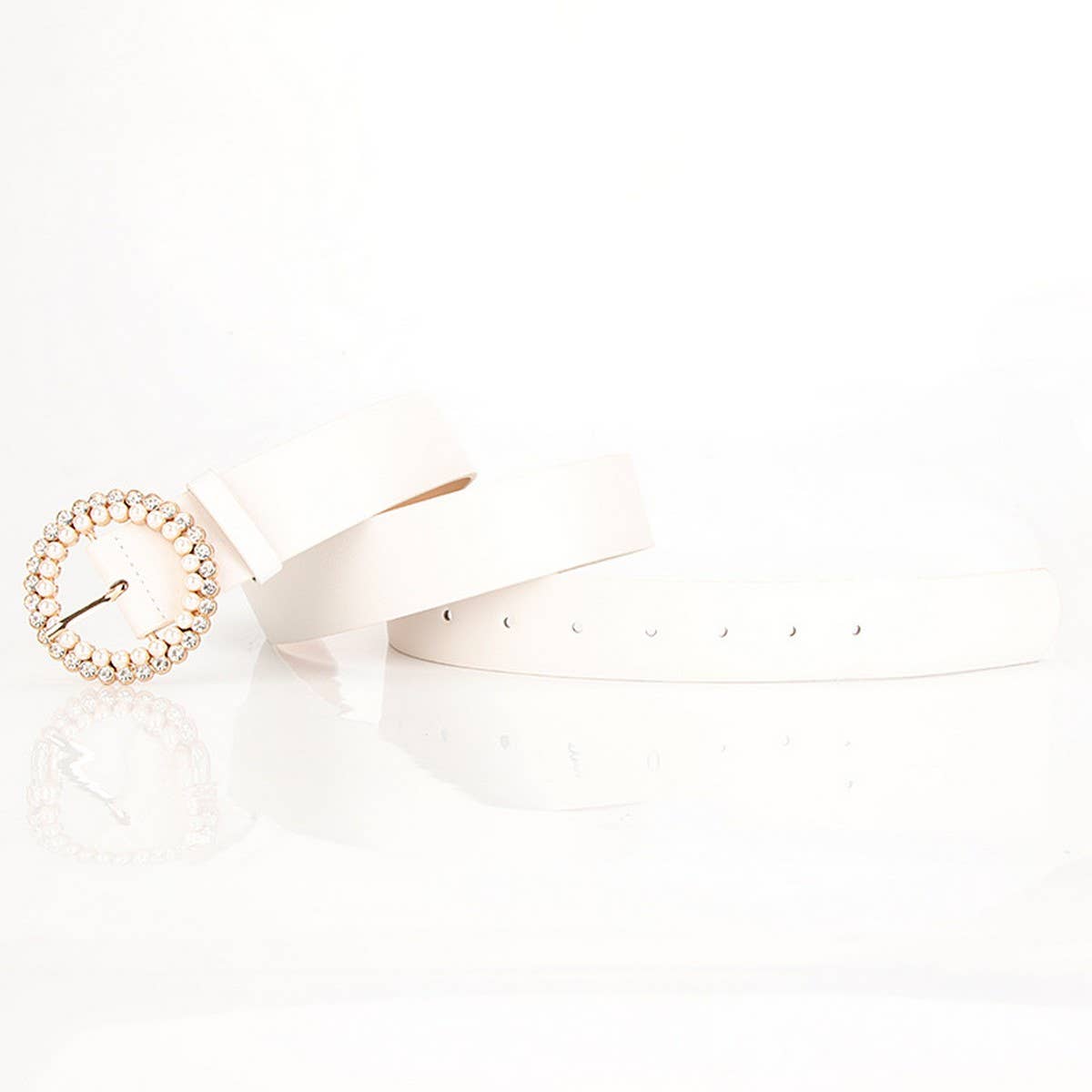 Rhinestone & Pearl Belt - Khaki-280 Accessories-ACCITY-The Lovely Closet, Women's Fashion Boutique in Alexandria, KY