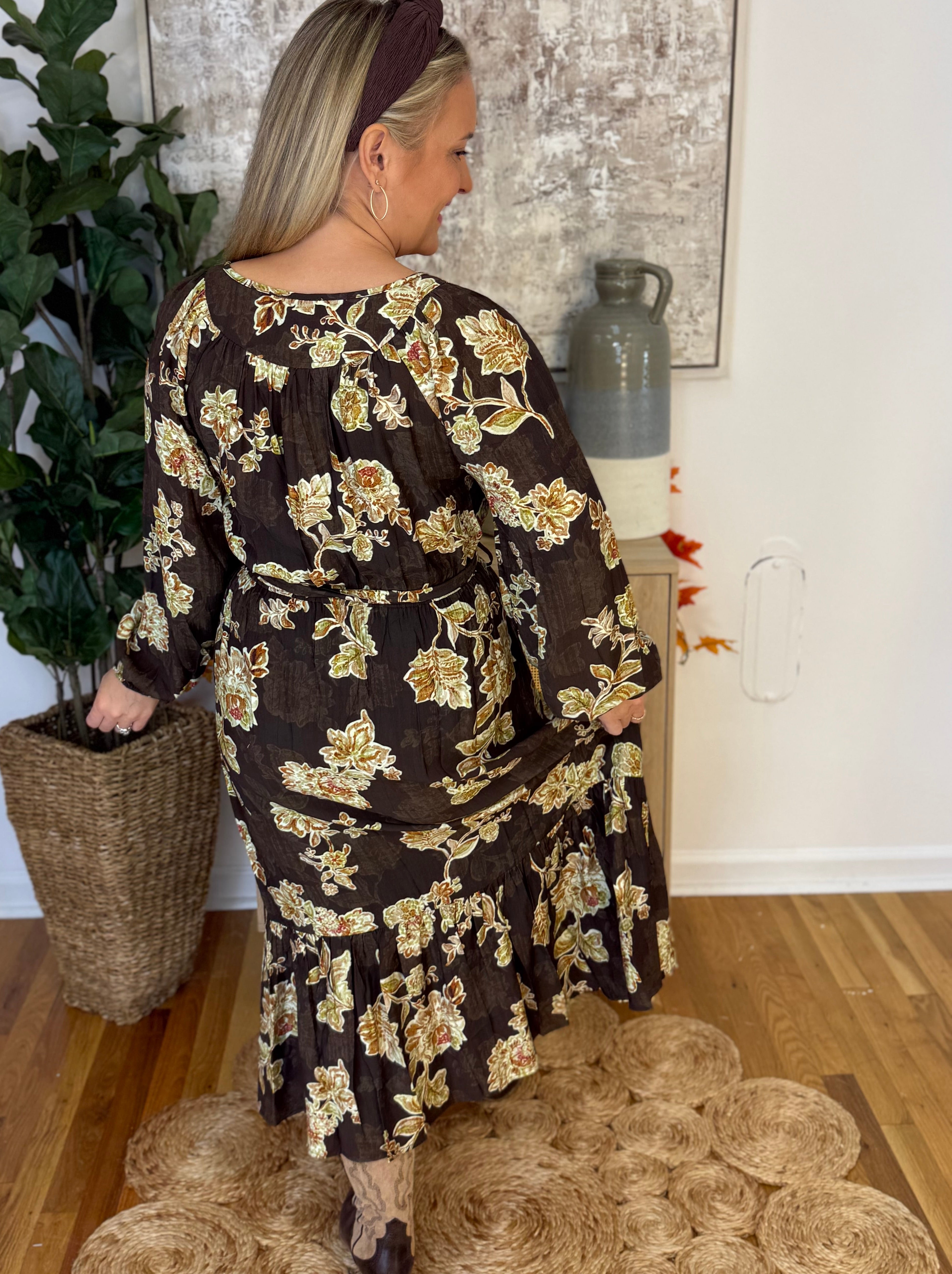 FINAL SALE- Friendsgiving Midi Dress-180 Dresses-Anniewear-The Lovely Closet, Women's Fashion Boutique in Alexandria, KY