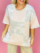 Camo Patchwork Top-100 Short Sleeve Tops-FANTASTIC FAWN-The Lovely Closet, Women's Fashion Boutique in Alexandria, KY