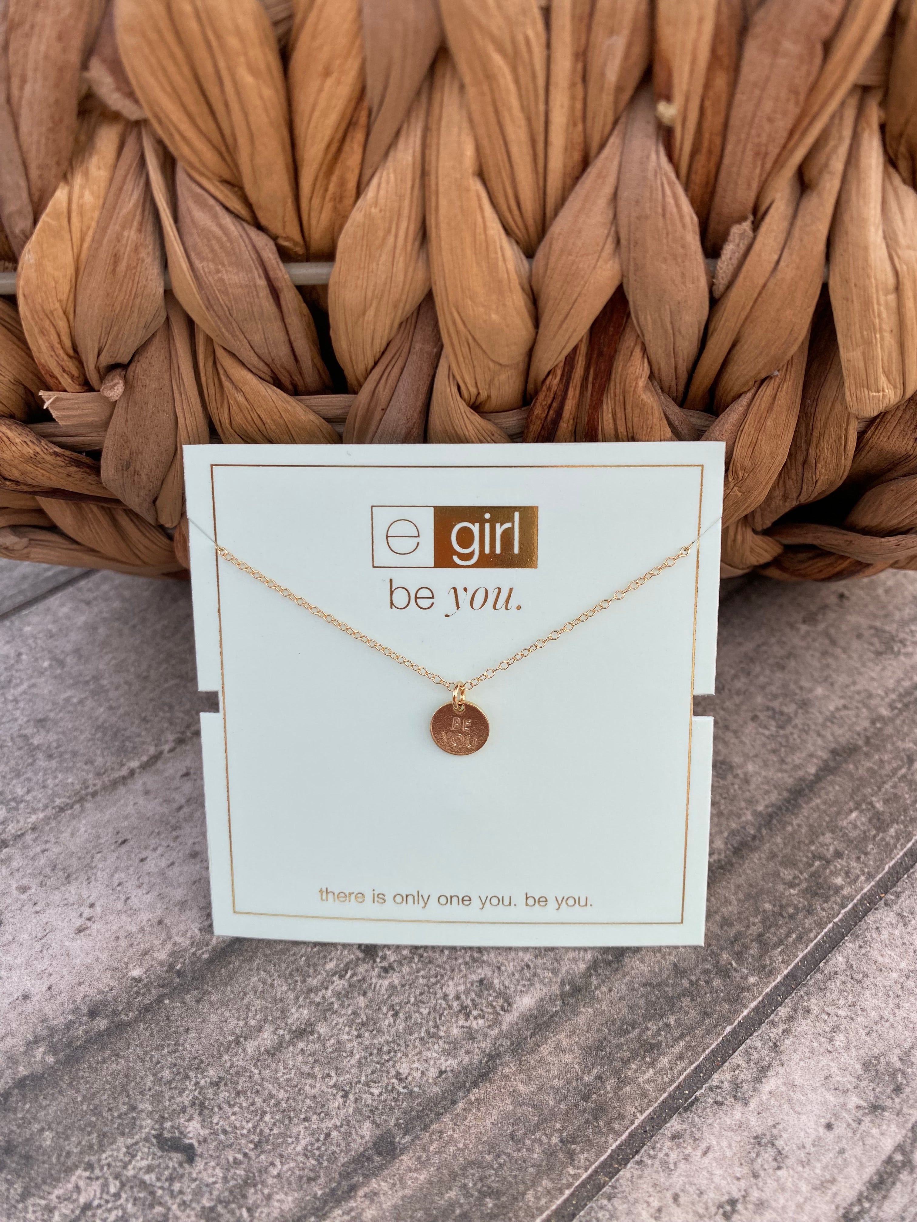 egirl 14" Necklace Gold - Be You Small Gold Disc-260 eNewton-eNewton-The Lovely Closet, Women's Fashion Boutique in Alexandria, KY