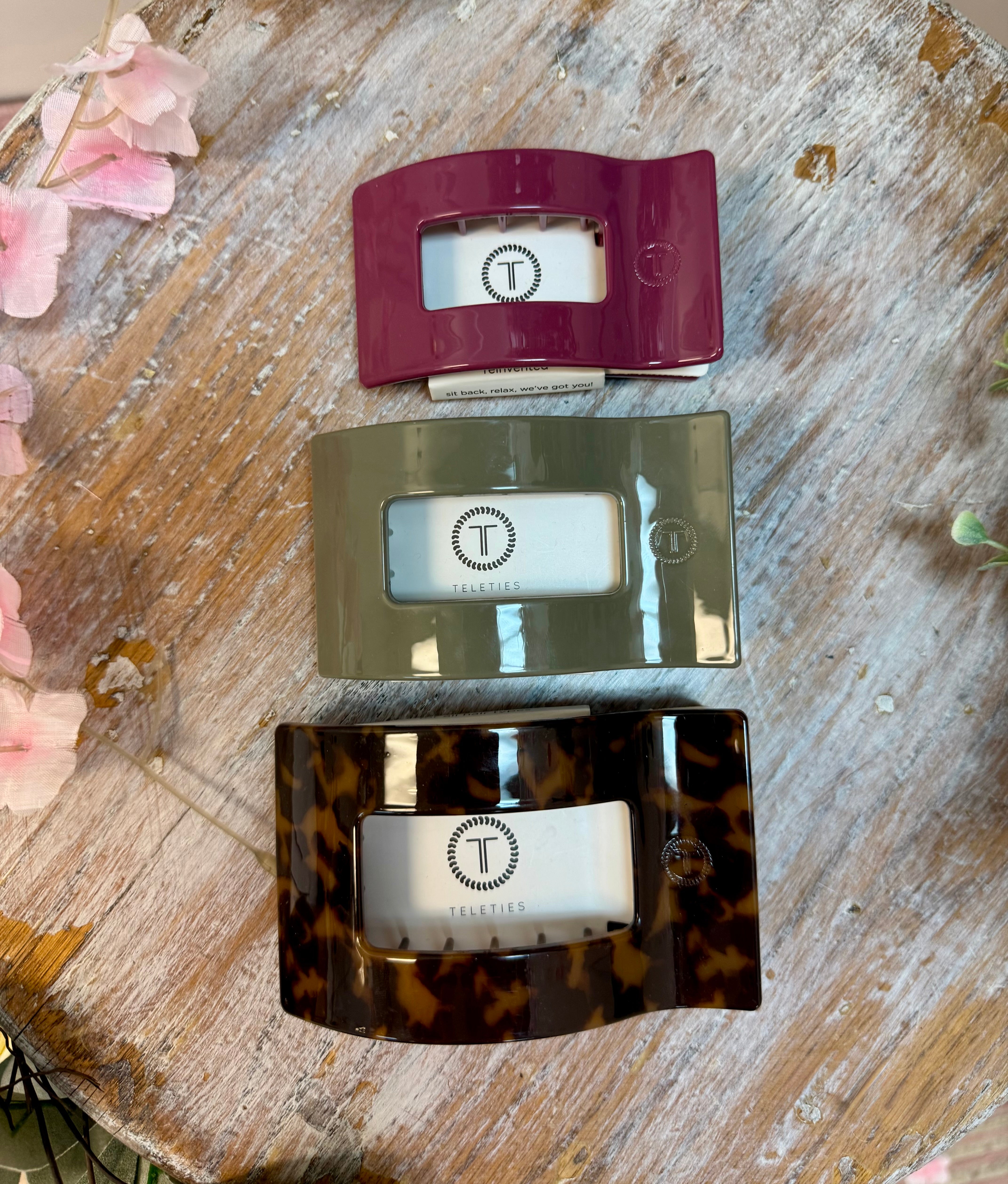 Teleties Flat Rectangle Hair Clip-280 Accessories-TELETIES-The Lovely Closet, Women's Fashion Boutique in Alexandria, KY