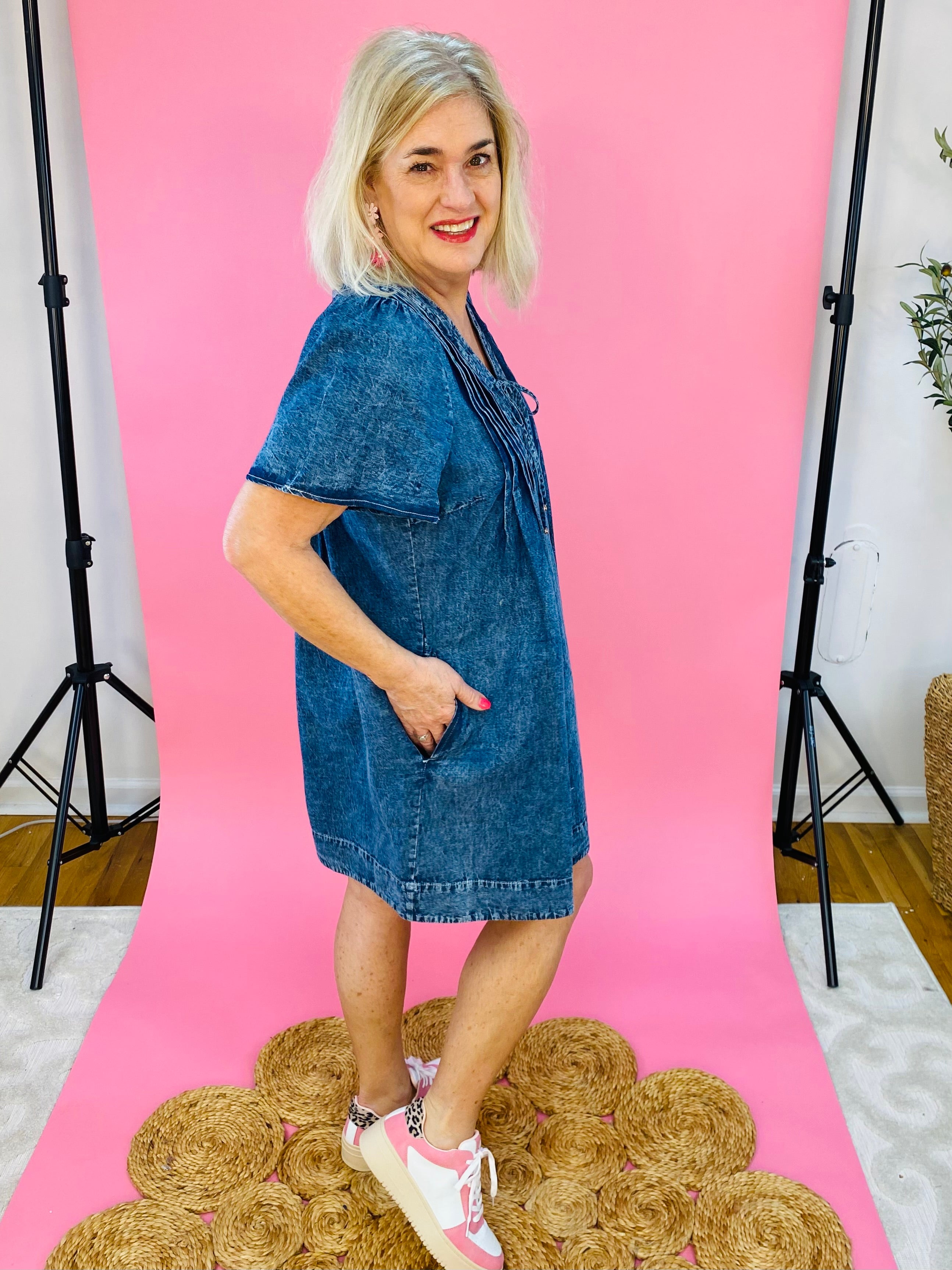 Denim For Days Dress-180 Dresses-easel-The Lovely Closet, Women's Fashion Boutique in Alexandria, KY