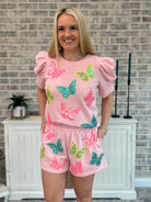 Butterfly Confetti Sequin Short Sleeve Top-The Lovely Closet-The Lovely Closet, Women's Fashion Boutique in Alexandria, KY