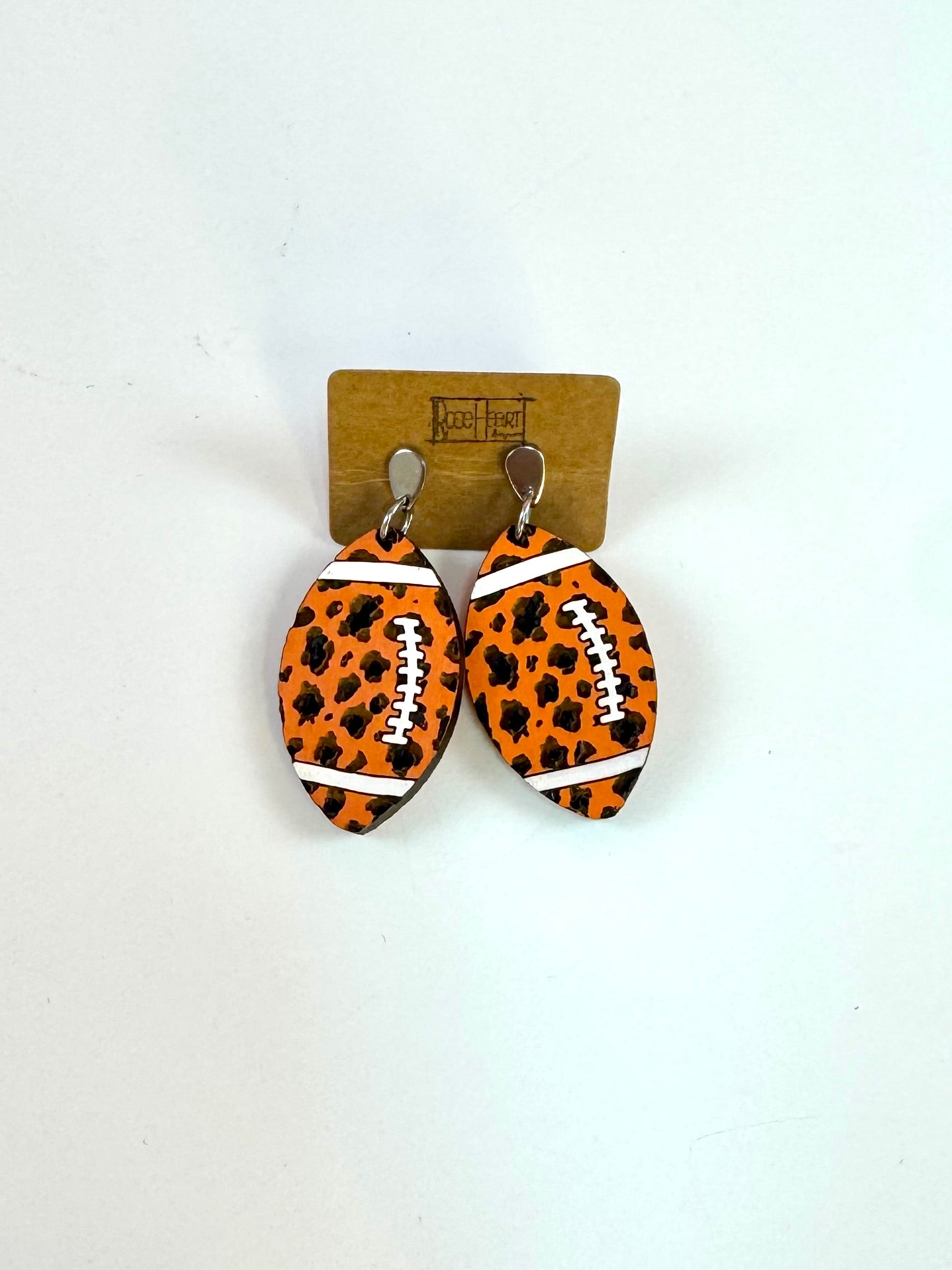 Game Day RoseHeart Football Earrings-250 Jewelry-RH-The Lovely Closet, Women's Fashion Boutique in Alexandria, KY