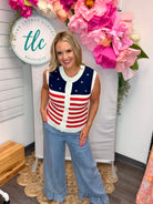 All American Girl Sweater Tank Top-120 Sleeveless Tops-Anniewear-The Lovely Closet, Women's Fashion Boutique in Alexandria, KY