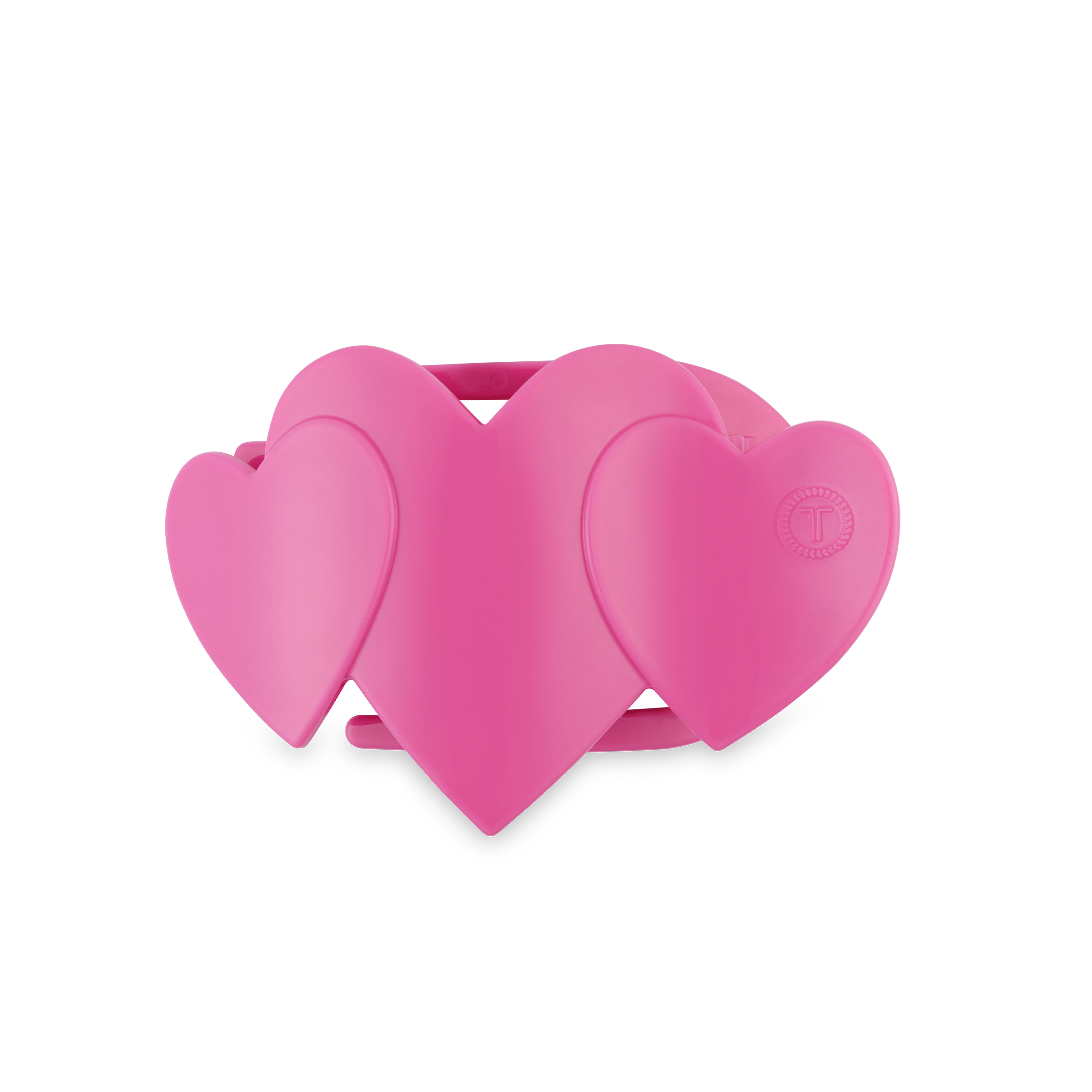Flat Hair Clip | Small | Pink Heart to Heart-300 Headwear-TELETIES-The Lovely Closet, Women's Fashion Boutique in Alexandria, KY