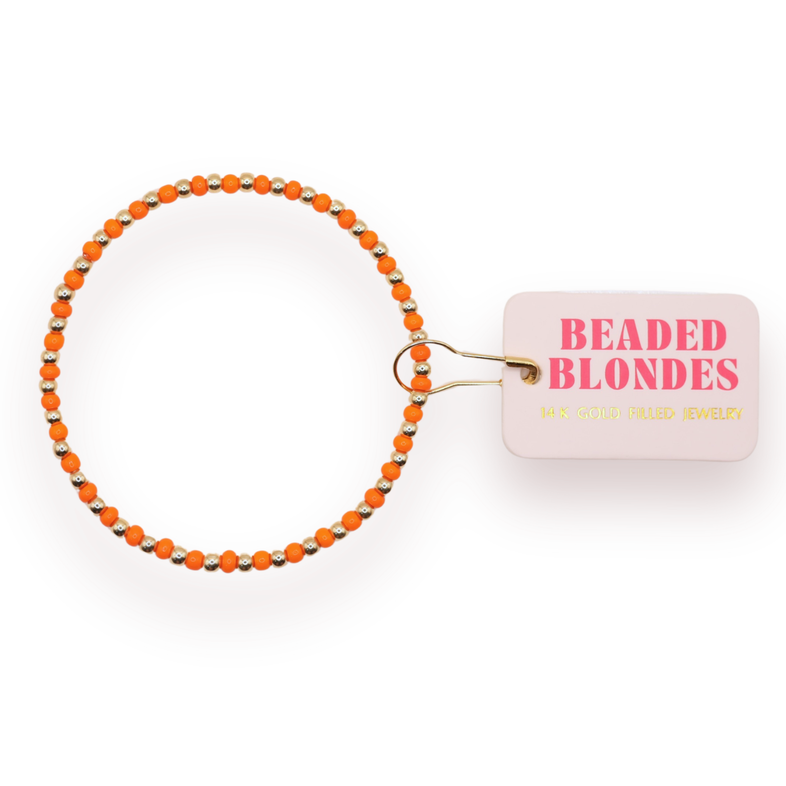 Orange Demi: Gold/Ext 7.25-bracelet-Beaded Blondes-The Lovely Closet, Women's Fashion Boutique in Alexandria, KY