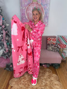 Jess Lea Pretty Pink Christmas Ruffle Pajamas-350 Holiday-Jess Lea-The Lovely Closet, Women's Fashion Boutique in Alexandria, KY