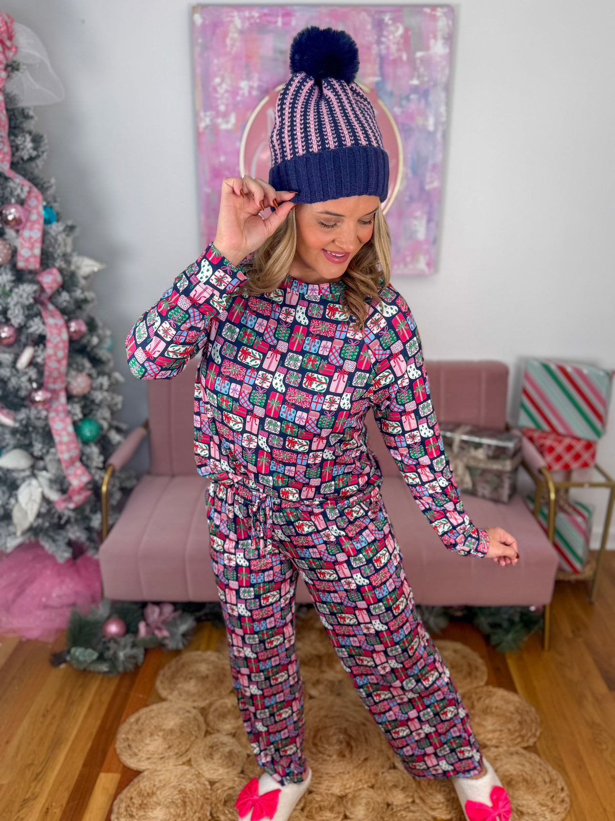 Annie Pants Set - No Peeking - Navy-190 Rompers/Jumpsuits/Sets-Mary Square-The Lovely Closet, Women's Fashion Boutique in Alexandria, KY
