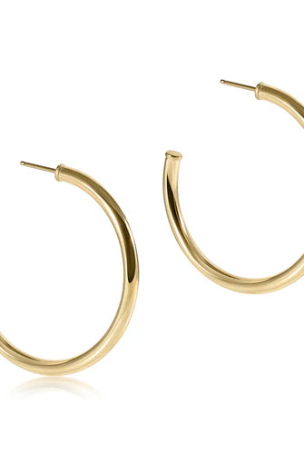 Round Gold 1.5" Post Hoop 3mm Smooth Earring-260 eNewton-eNewton-The Lovely Closet, Women's Fashion Boutique in Alexandria, KY