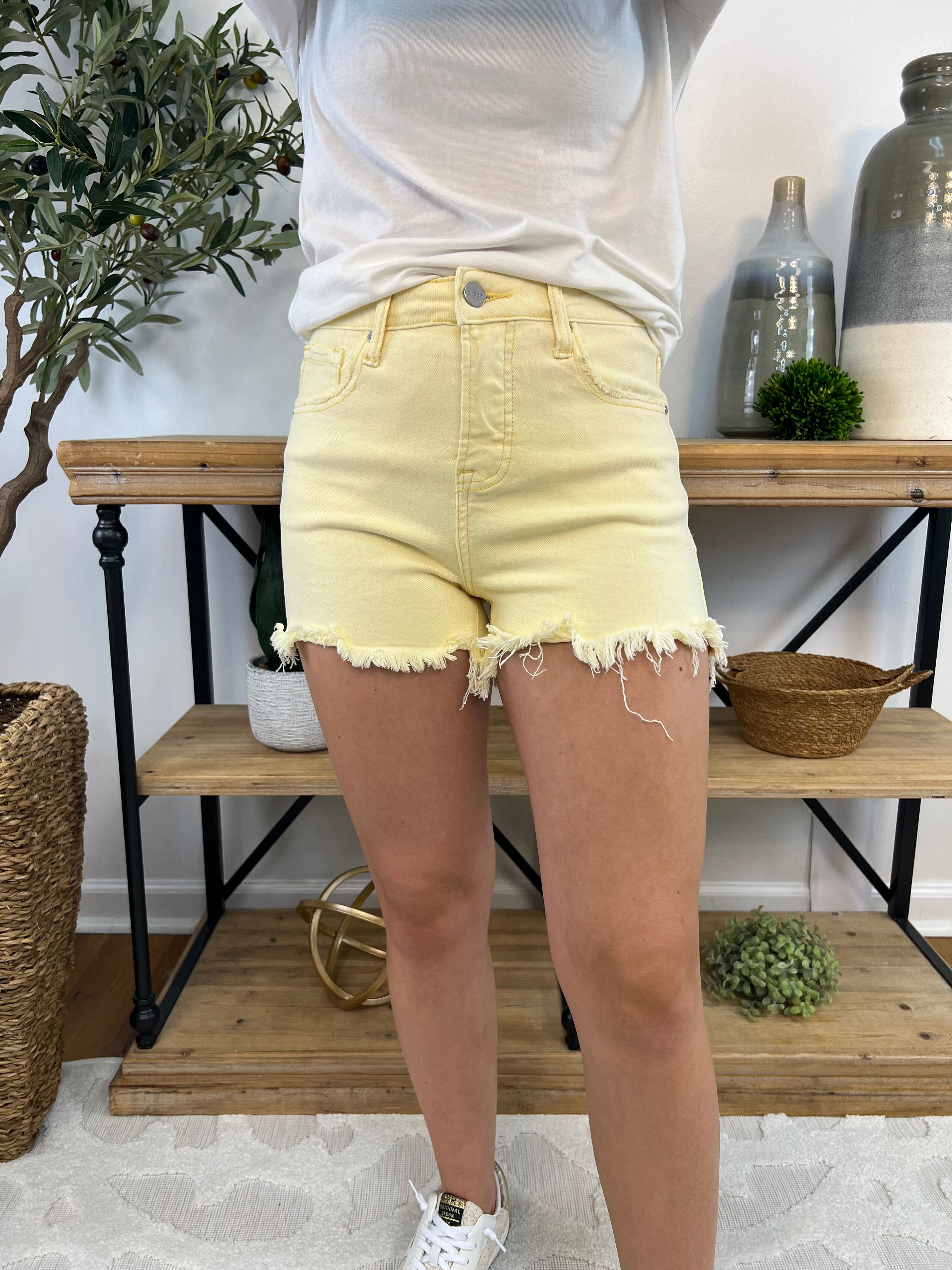 FINAL SALE - Let the Sunshine Risen Shorts-230 Skirts/Shorts-Risen-The Lovely Closet, Women's Fashion Boutique in Alexandria, KY