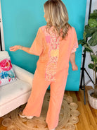 Mineral Washed Eyelet Bow pants-240 Pants-J.Her-The Lovely Closet, Women's Fashion Boutique in Alexandria, KY