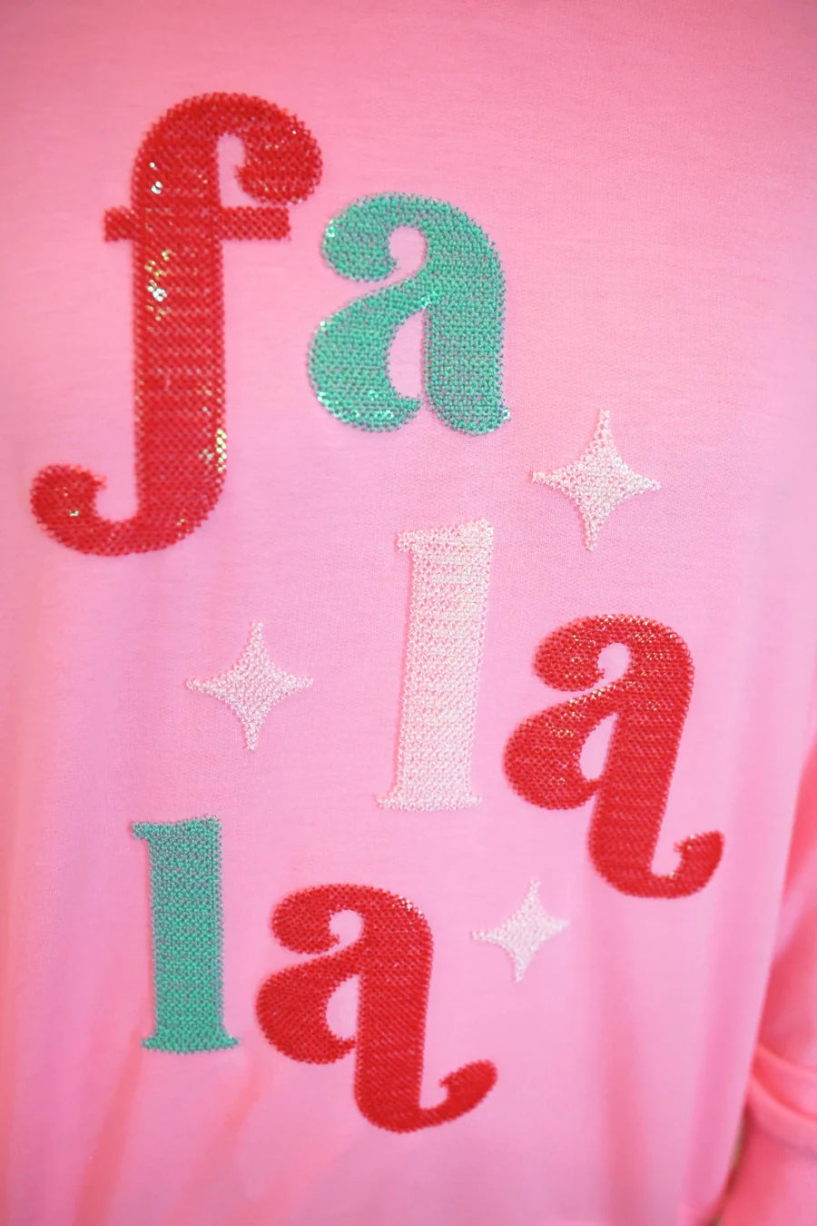 FA LA LA French Terry Pullover-350 Holiday-Jess Lea-The Lovely Closet, Women's Fashion Boutique in Alexandria, KY