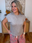Ready for Fall Knit Top - Taupe-120 Sleeveless Tops-La Miel-The Lovely Closet, Women's Fashion Boutique in Alexandria, KY