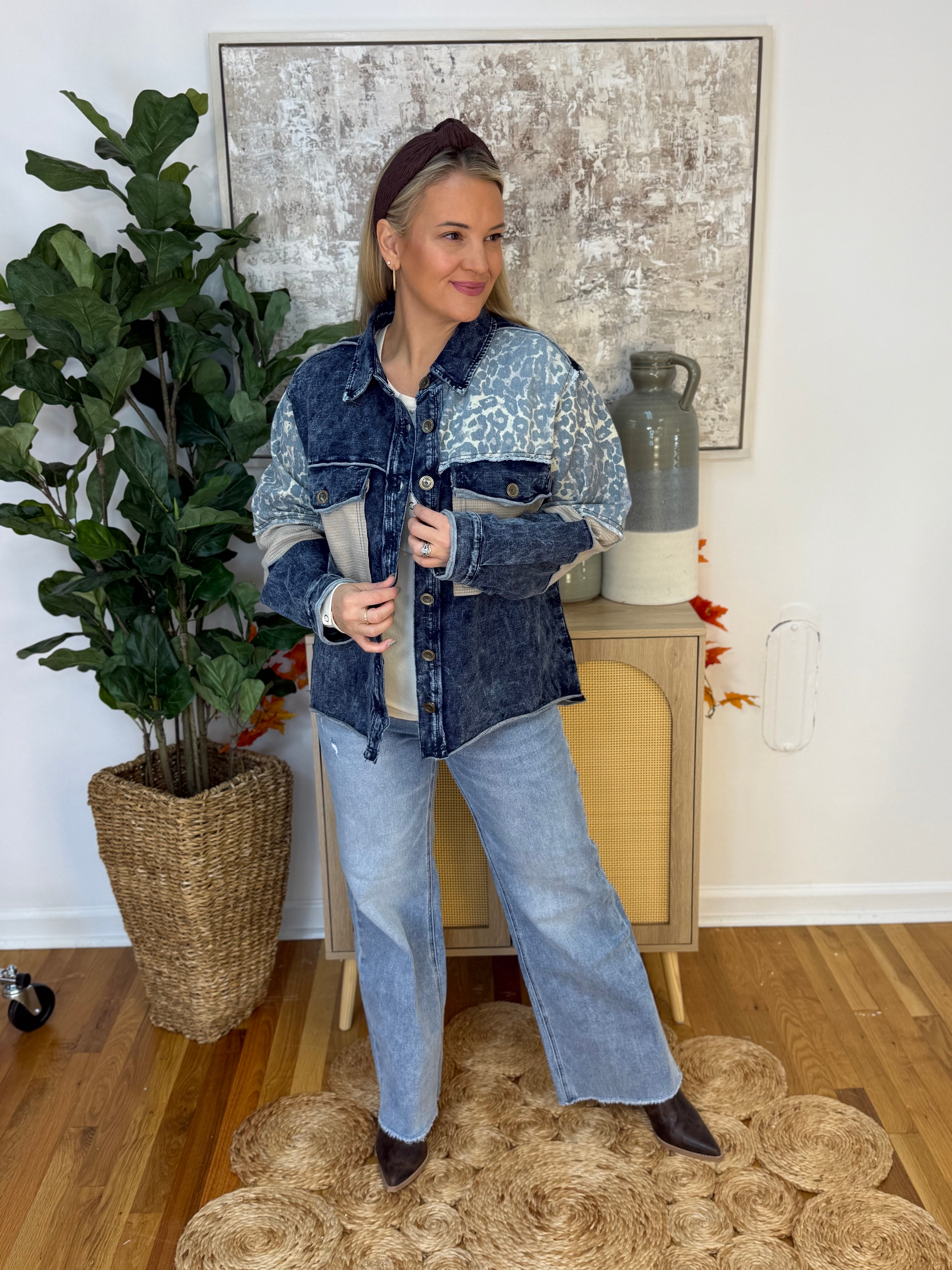 Turning Heads Denim Jacket by POL-170 Jackets/Outerwear-POL-The Lovely Closet, Women's Fashion Boutique in Alexandria, KY