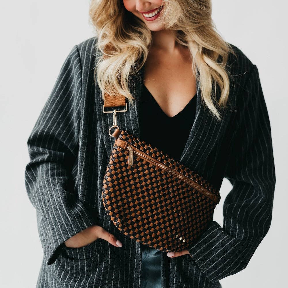 Westlyn Woven Bum Bag - Brown-290 Bag/Handbags-Pretty Simple-The Lovely Closet, Women's Fashion Boutique in Alexandria, KY