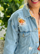 Keeping It Cool Risen Denim Jacket-170 Jackets/Outerwear-Risen-The Lovely Closet, Women's Fashion Boutique in Alexandria, KY