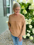 Thinking About Fall Top - Toasted Coconut-110 Long Sleeve Top-The Lovely Closet-The Lovely Closet, Women's Fashion Boutique in Alexandria, KY