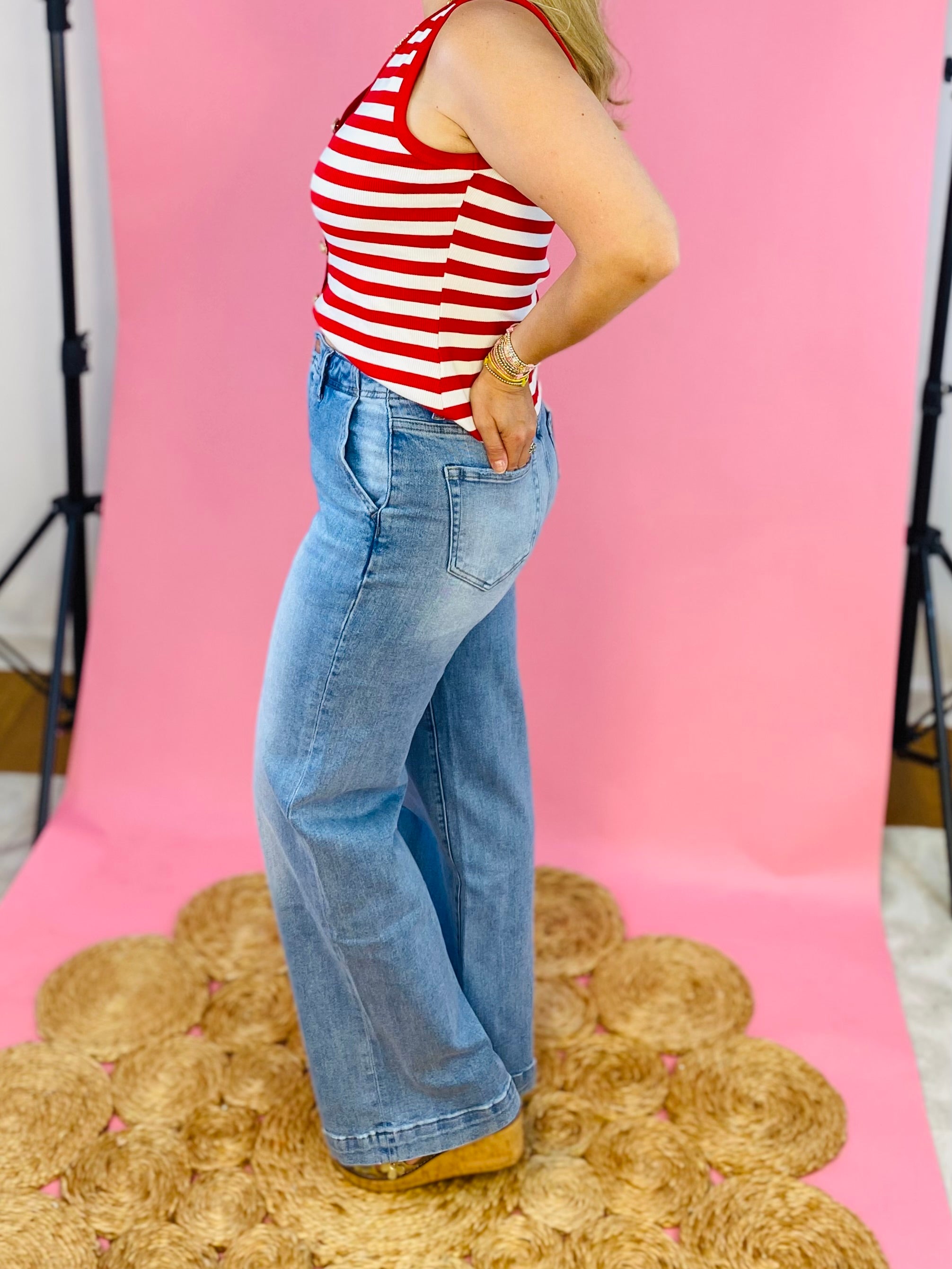 Mica Trouser Wide Leg Jeans-210 Jeans-Mica Denim-The Lovely Closet, Women's Fashion Boutique in Alexandria, KY