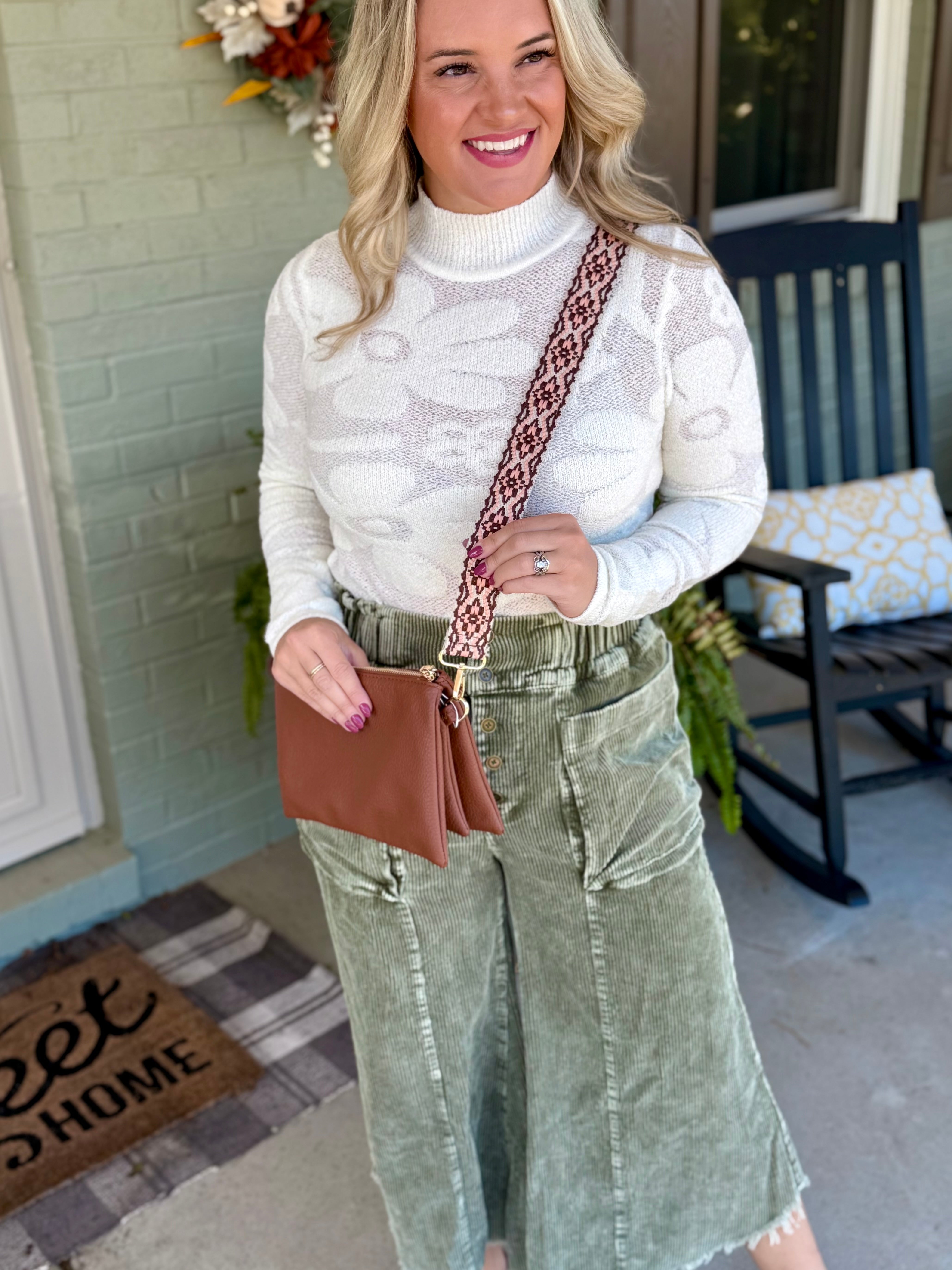 Izzy Crossbody w/ Guitar Strap: Brown-290 Bag/Handbags-Jen & Co.-The Lovely Closet, Women's Fashion Boutique in Alexandria, KY