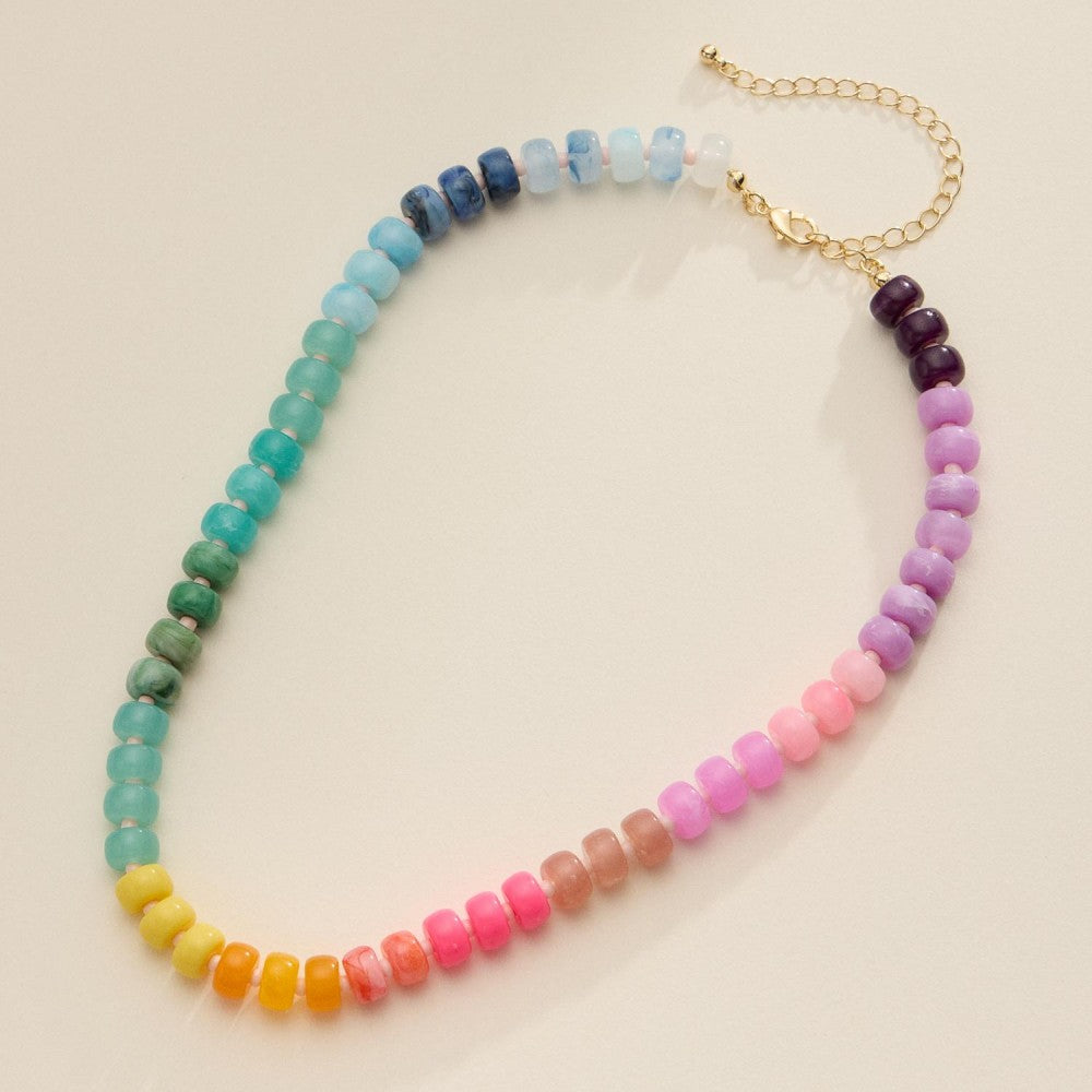 Rainbow Candy Bead Necklace-250 Jewelry-judson-The Lovely Closet, Women's Fashion Boutique in Alexandria, KY