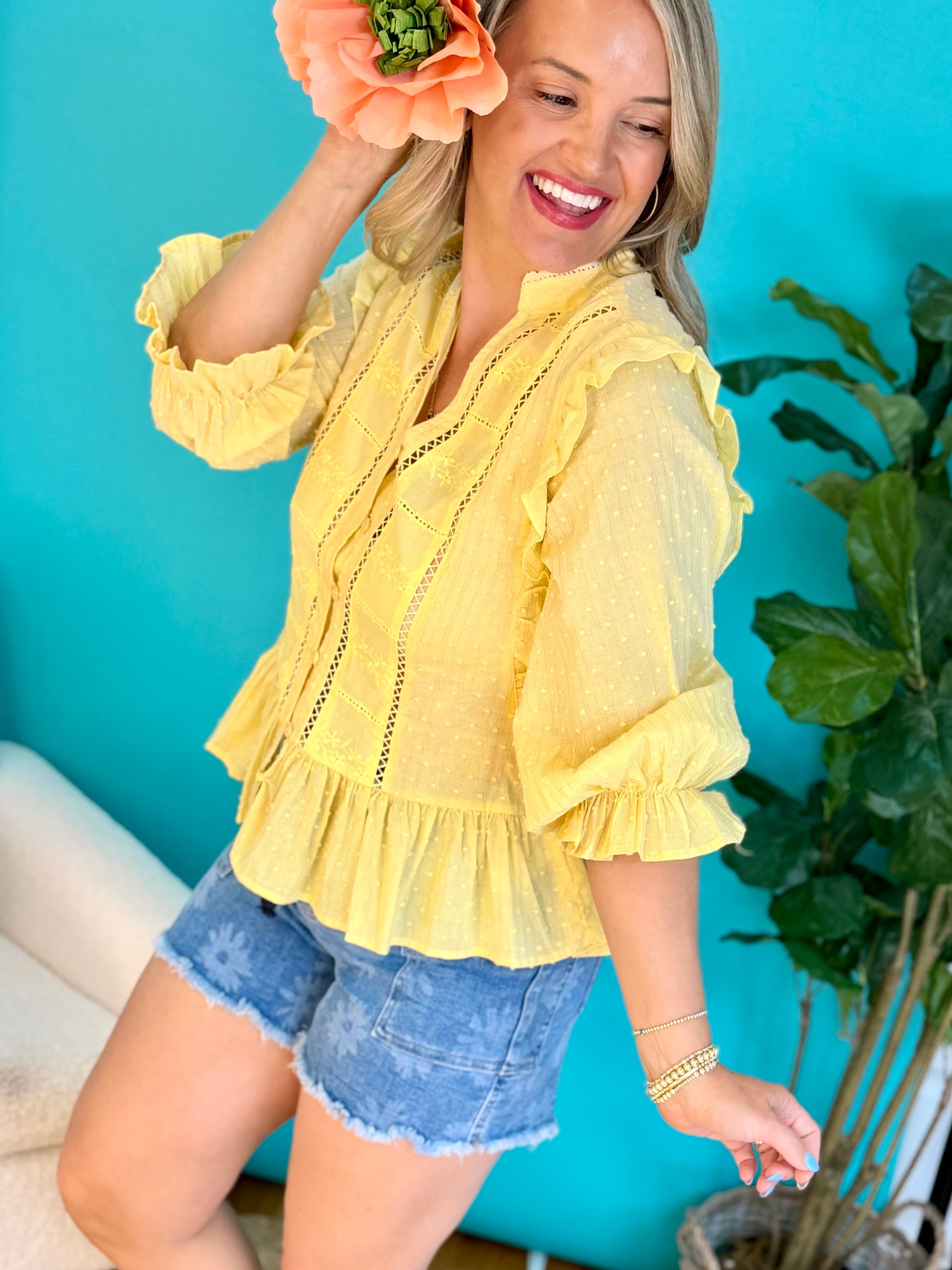 Sunny Gatherings Top-110 Long Sleeve Top-easel-The Lovely Closet, Women's Fashion Boutique in Alexandria, KY