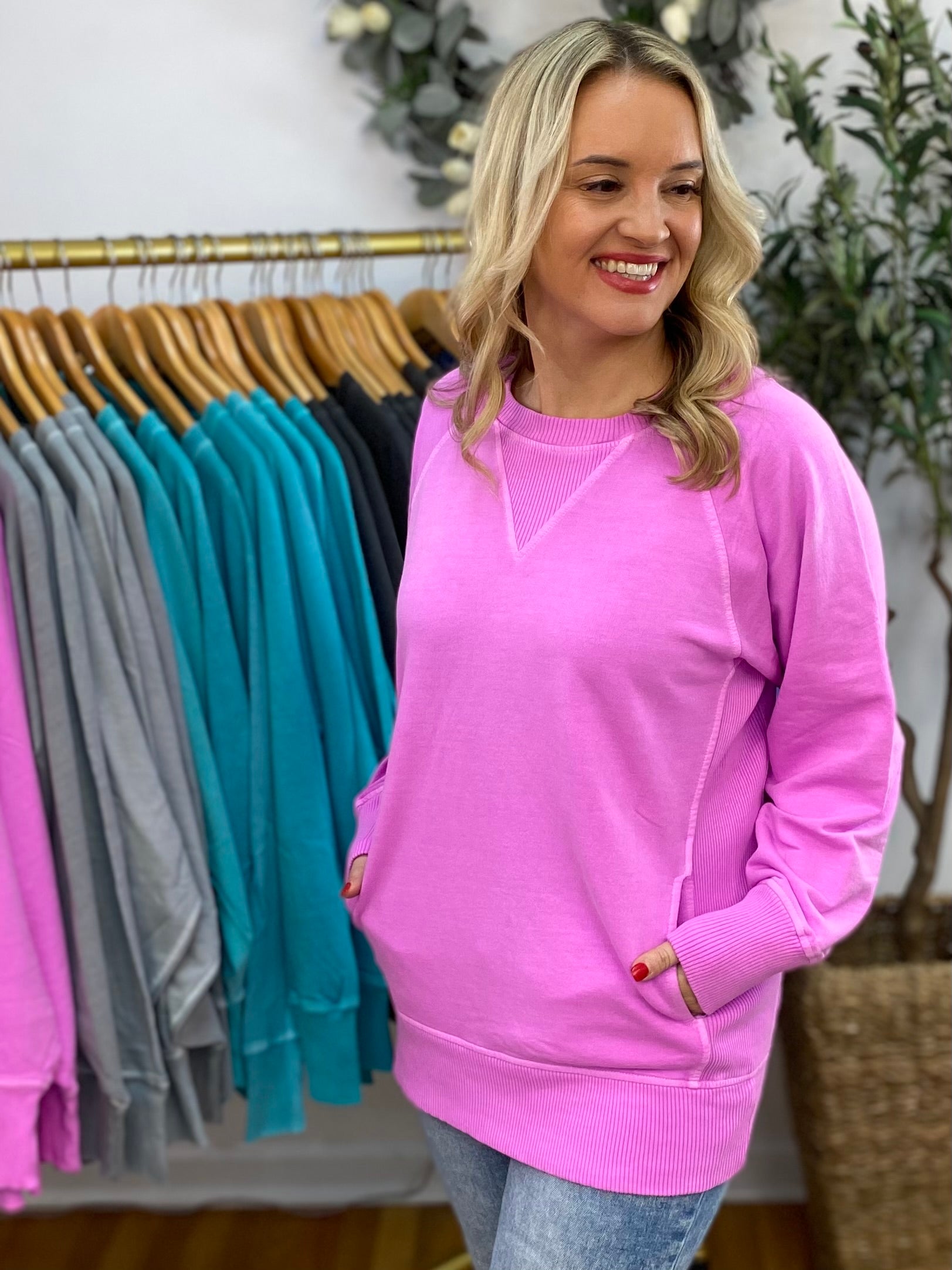 Keeping It Casual Pullover-150 Sweatshirts-zenana-The Lovely Closet, Women's Fashion Boutique in Alexandria, KY