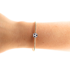 Soccer Ball Bracelet on Gold: Gold / Extended 7.25 inch-bracelet-Beaded Blondes-The Lovely Closet, Women's Fashion Boutique in Alexandria, KY
