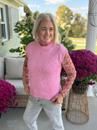 Ready for Fall Knit Top - Pink-120 Sleeveless Tops-Donation Pink-The Lovely Closet, Women's Fashion Boutique in Alexandria, KY