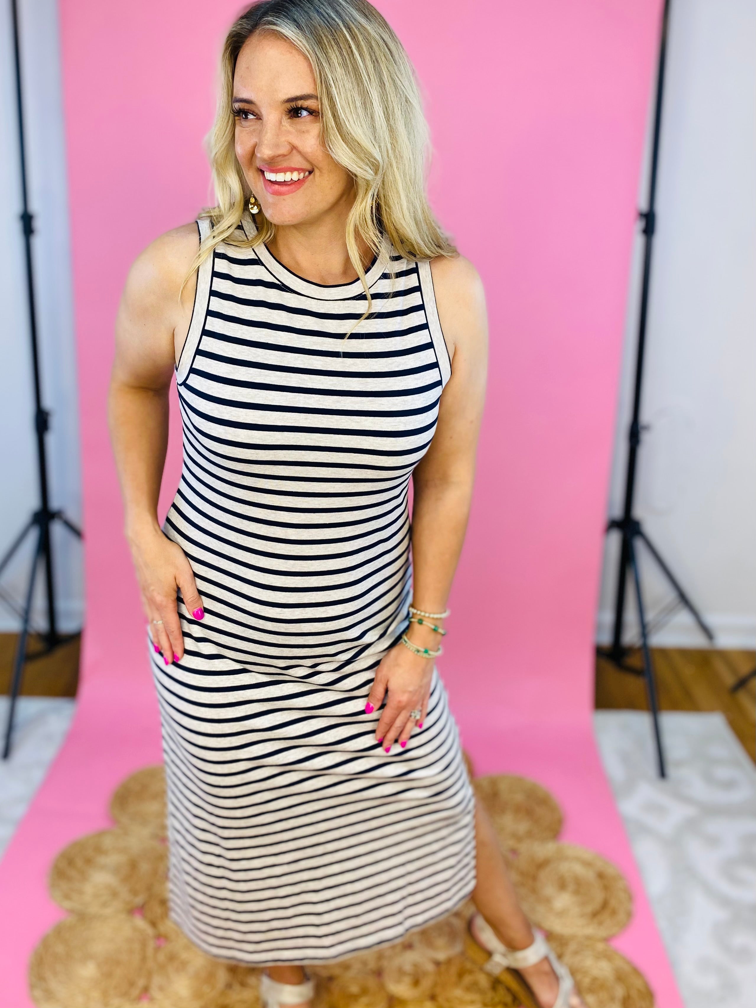 Sunshine and Stripes Midi Dress-180 Dresses-eesome-The Lovely Closet, Women's Fashion Boutique in Alexandria, KY