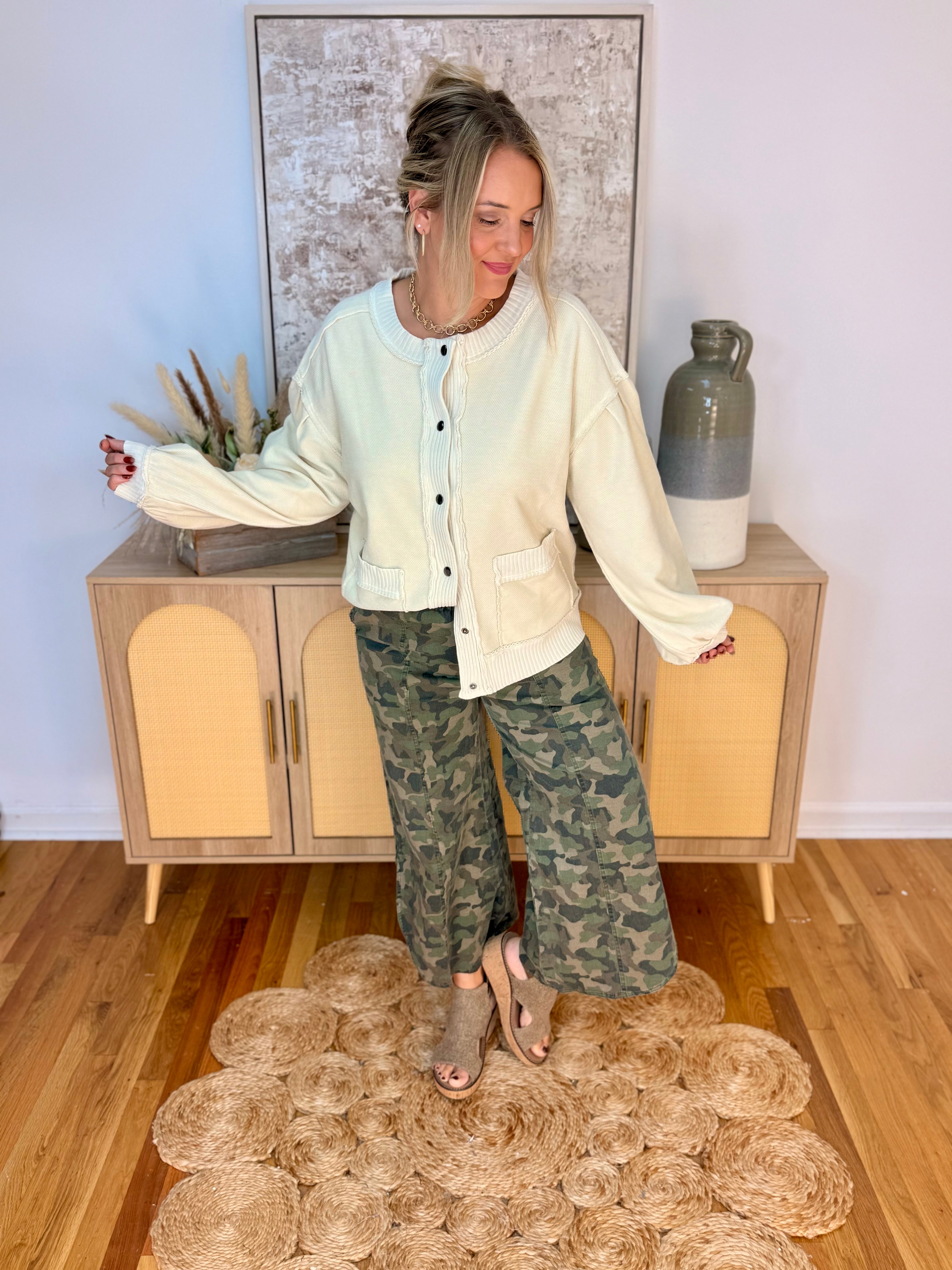 Perfectly Classic Cardigan - Ecru-160 Cardigan/Kimonos-easel-The Lovely Closet, Women's Fashion Boutique in Alexandria, KY