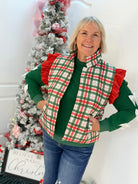 Jess Lea Classic Christmas Plaid Vest-170 Jackets/Outerwear-Jess Lea-The Lovely Closet, Women's Fashion Boutique in Alexandria, KY