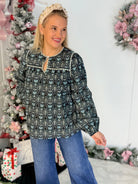 Mistletoe Magic Blouse-110 Long Sleeve Top-Anniewear-The Lovely Closet, Women's Fashion Boutique in Alexandria, KY