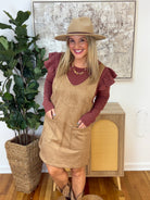 Faux Suede Jumper-180 Dresses-The Lovely Closet-The Lovely Closet, Women's Fashion Boutique in Alexandria, KY