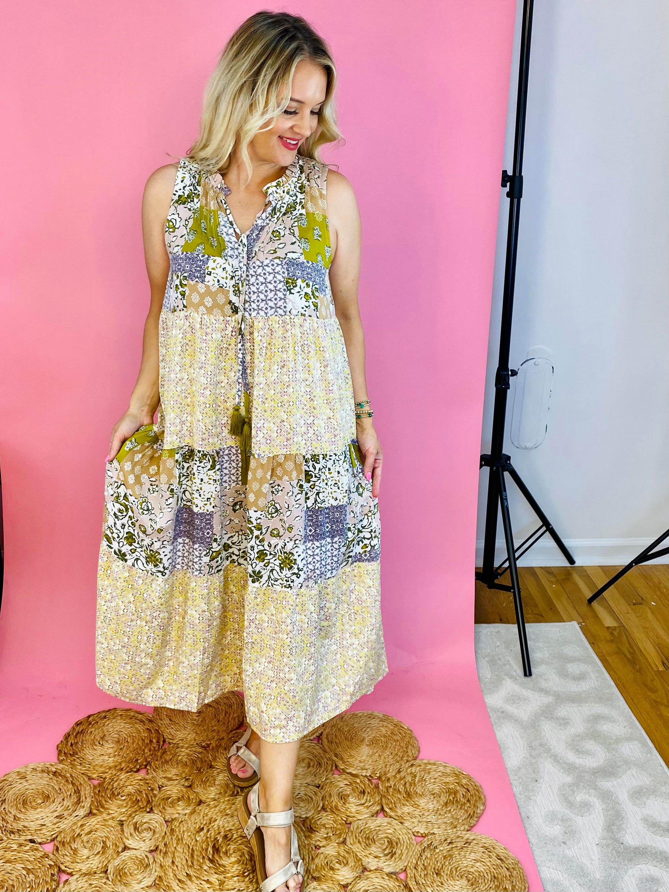 Boho Beachy Midi Dress-180 Dresses-Mystree-The Lovely Closet, Women's Fashion Boutique in Alexandria, KY