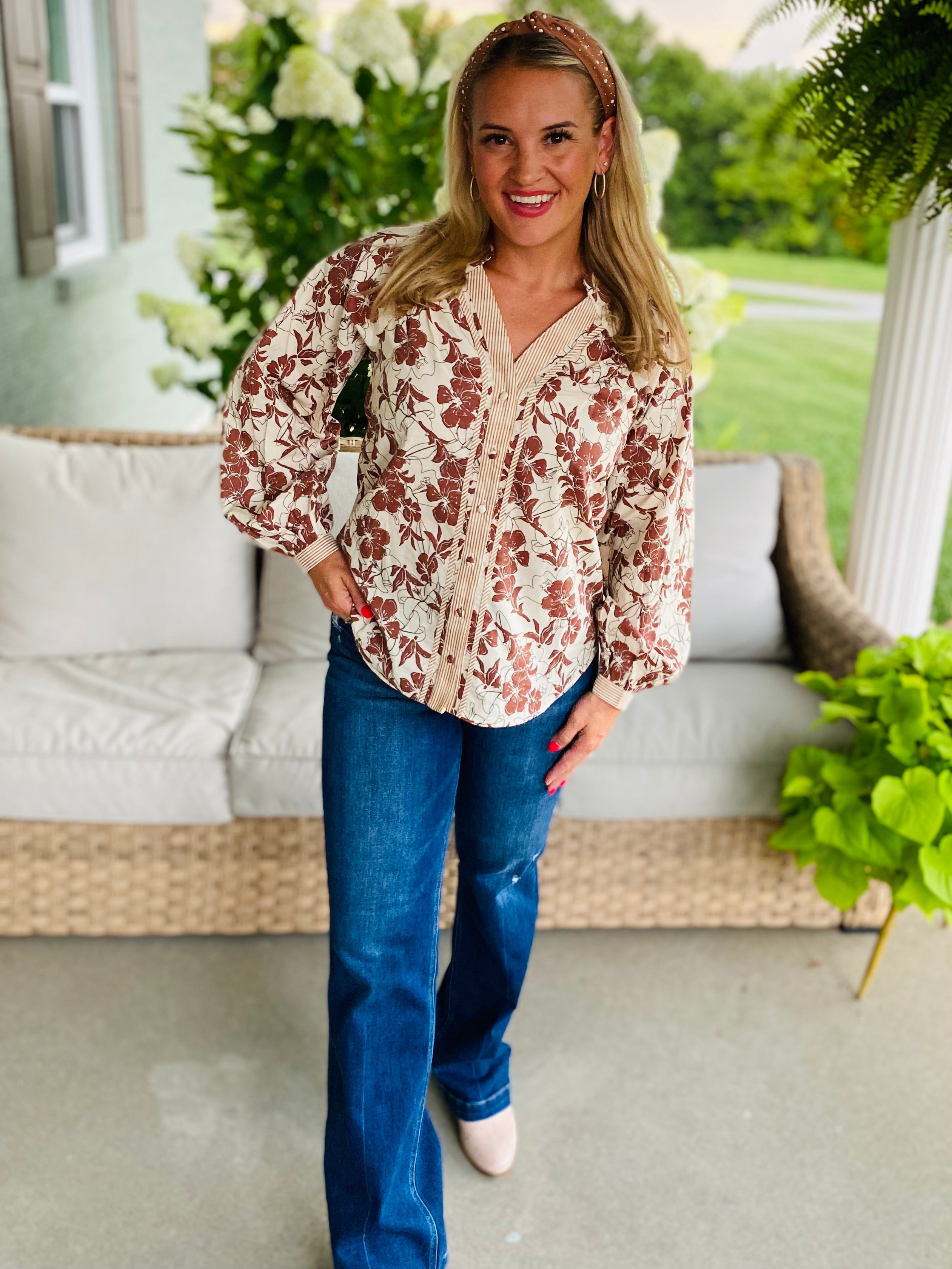 Golden Hour Long Sleeve Blouse-110 Long Sleeve Top-GIGIO-The Lovely Closet, Women's Fashion Boutique in Alexandria, KY