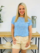 Daisy Girl Top - Blue-100 Short Sleeve Tops-The Lovely Closet-The Lovely Closet, Women's Fashion Boutique in Alexandria, KY