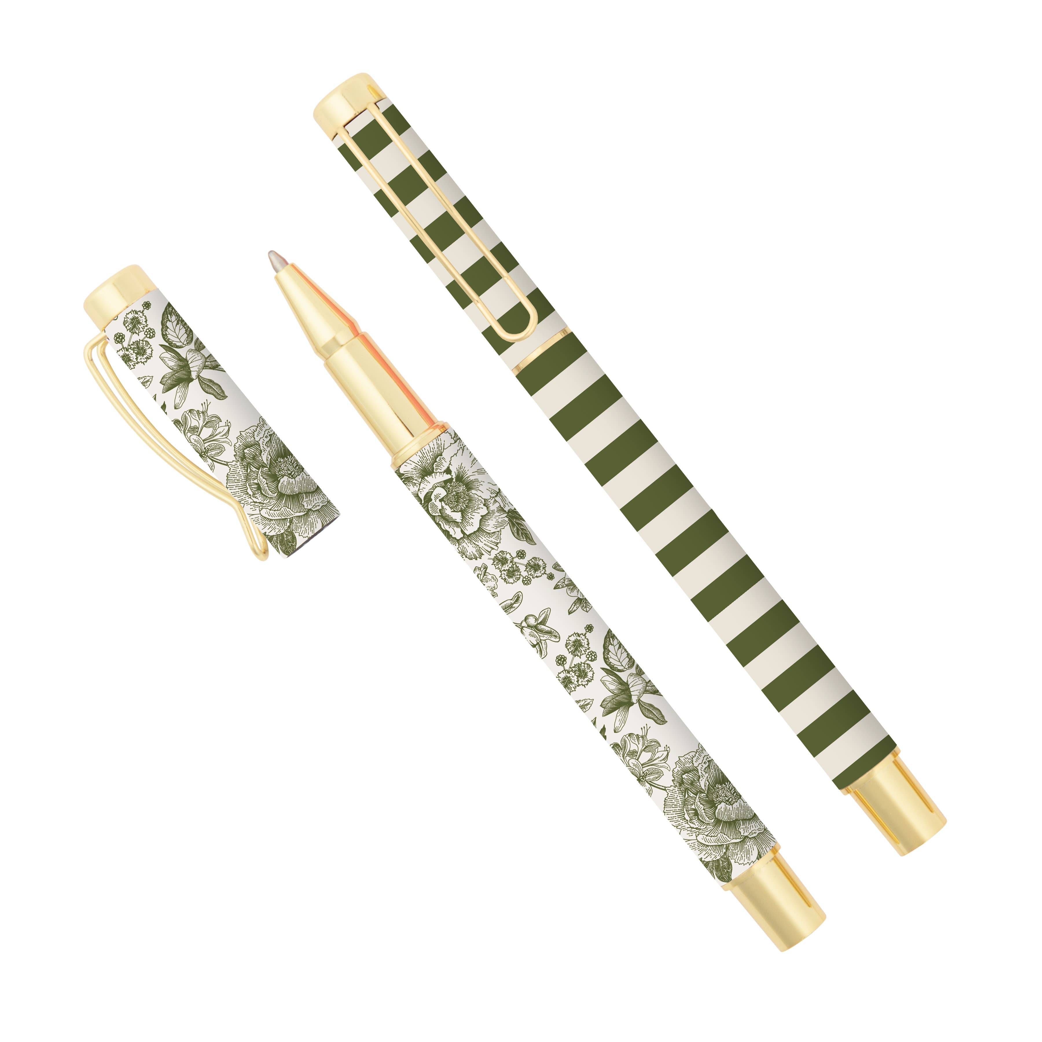 Green Floral Metal Pen Set-310 Gift-Sweet Water Decor-The Lovely Closet, Women's Fashion Boutique in Alexandria, KY