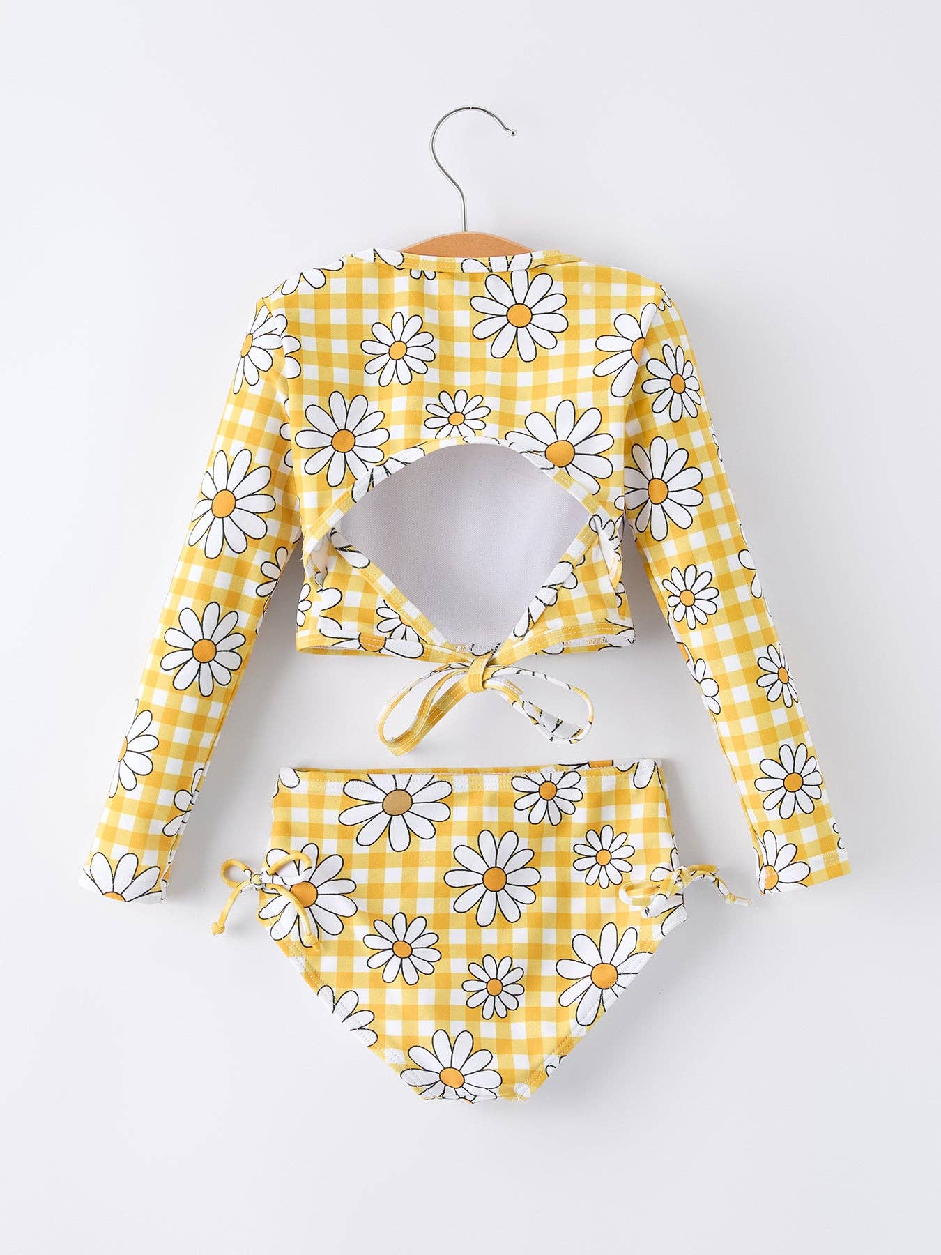 Summer Daisy Plaid Girls Two Piece Swim Set-360 Carolines Closet-Rylee Faith Designs-The Lovely Closet, Women's Fashion Boutique in Alexandria, KY