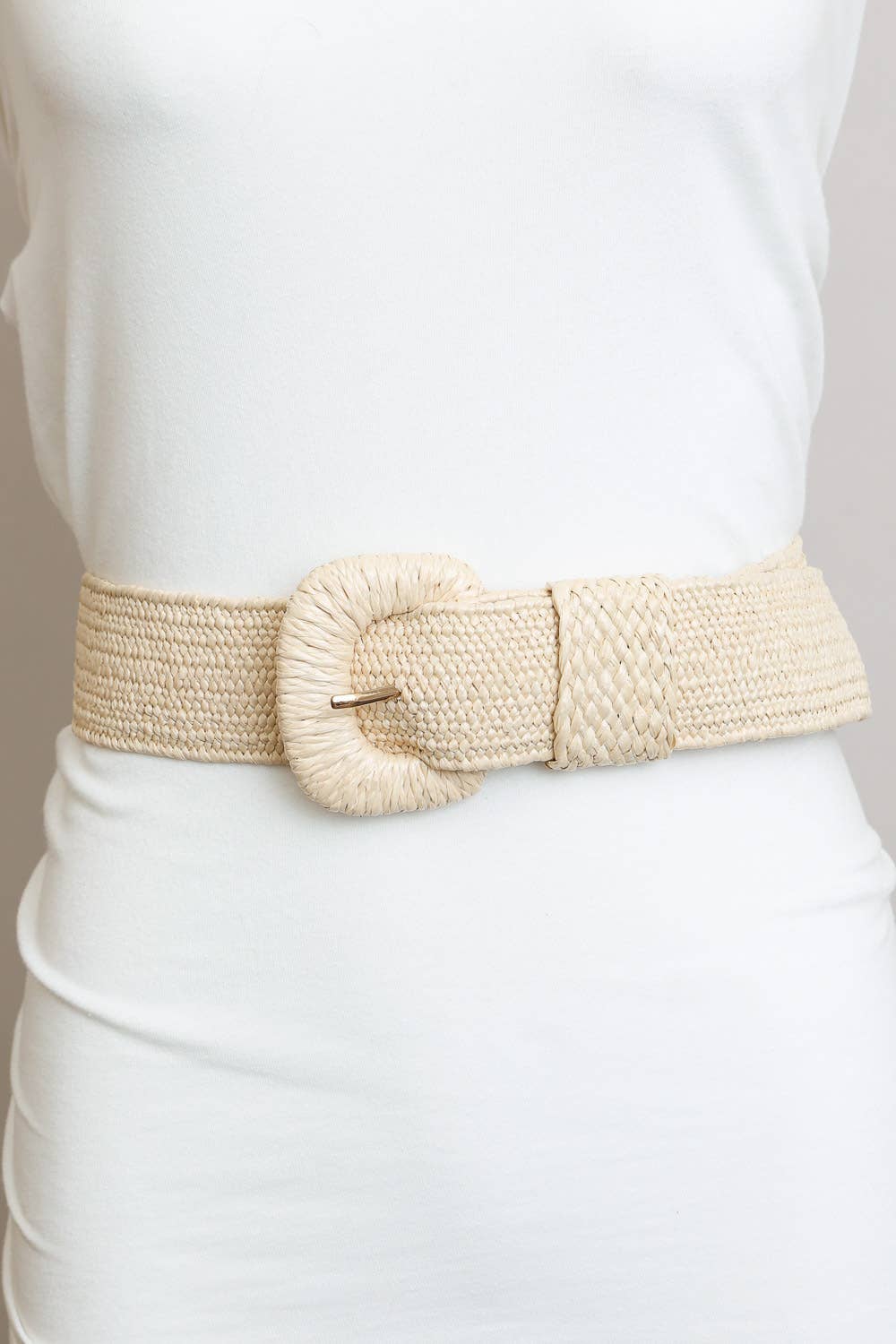 Stretchable Raffia Belt - Natural-280 Accessories-Leto Accessories-The Lovely Closet, Women's Fashion Boutique in Alexandria, KY