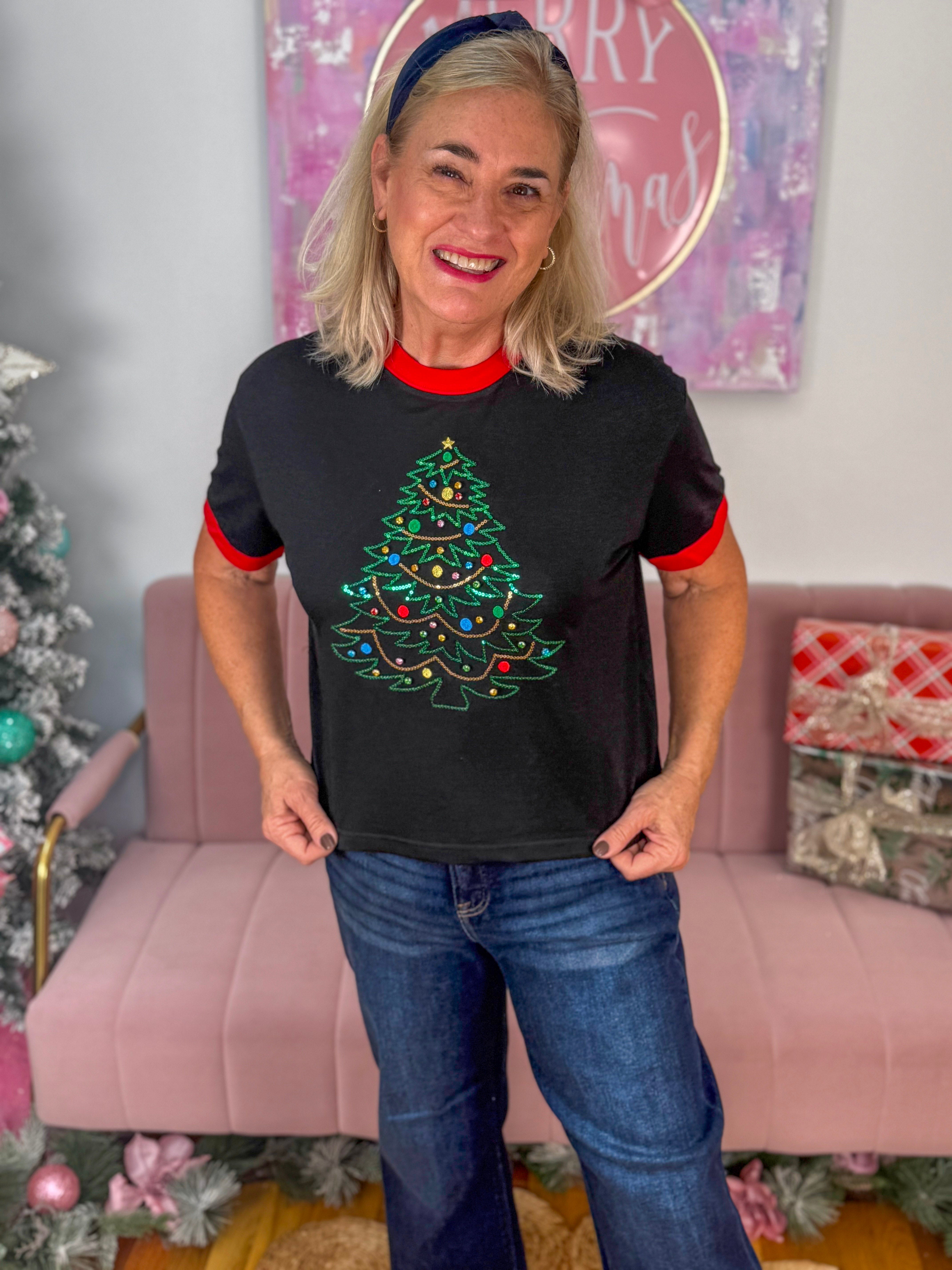 Embellished Christmas Tree Tee-350 Holiday-Jess Lea-The Lovely Closet, Women's Fashion Boutique in Alexandria, KY