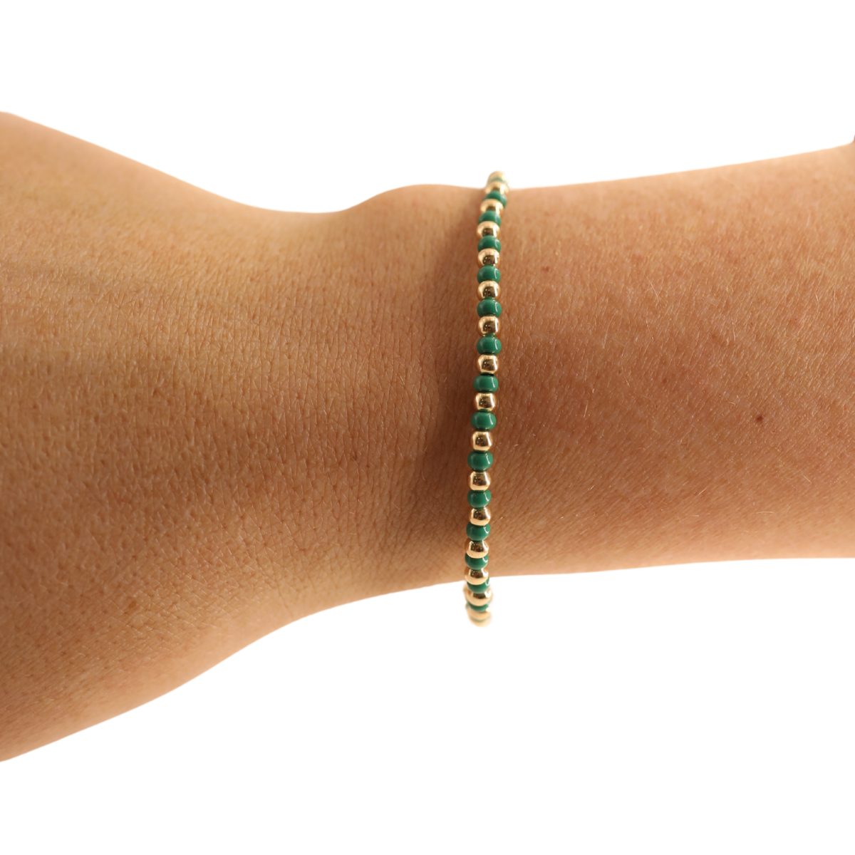 Green Demi Bracelet: Gold / Standard 6.75 inch-bracelet-Beaded Blondes-The Lovely Closet, Women's Fashion Boutique in Alexandria, KY